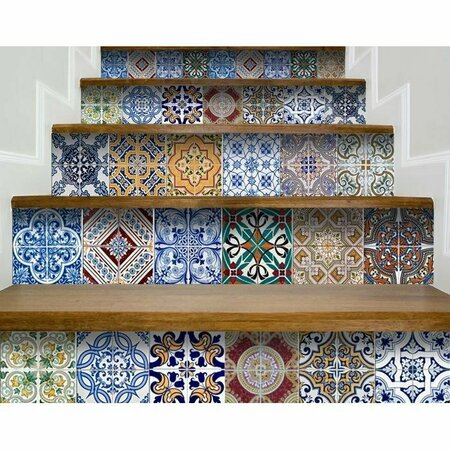 Homeroots 8 x 8 in. Kyla Multi Blue Mosaic Peel & Stick Tiles 400379